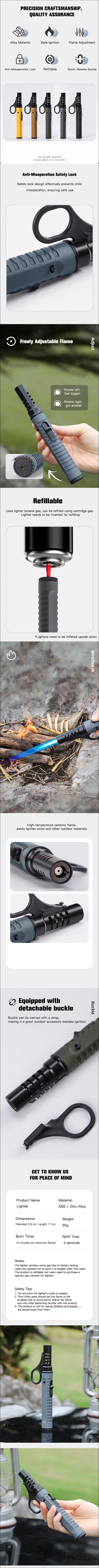 1300° Portable Metal Outdoor Camping Ignition Lighting - Durable