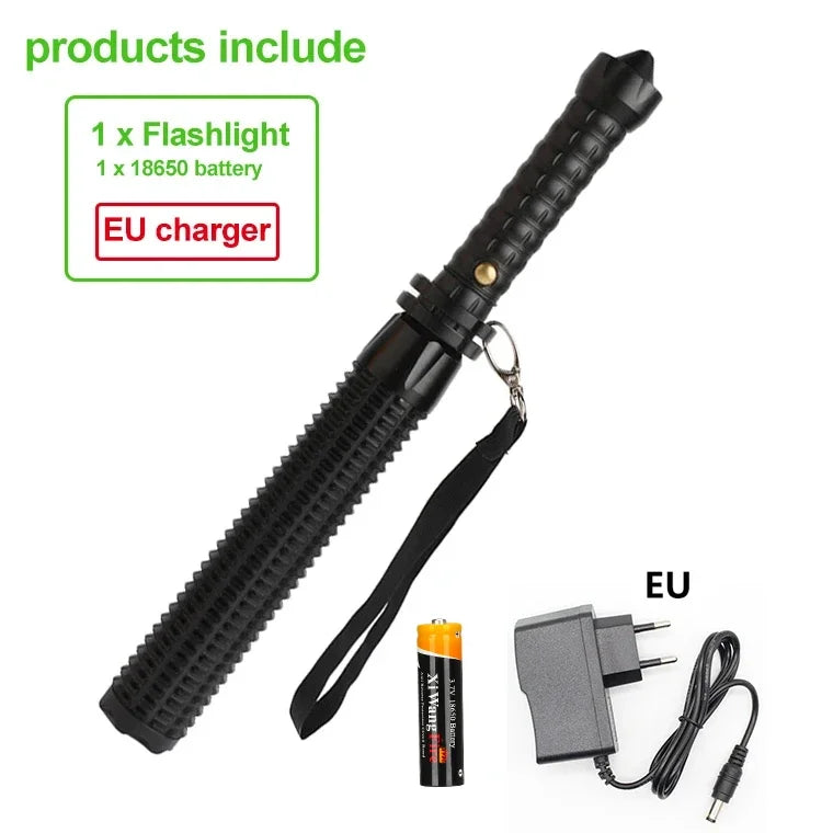 Baseball Bat LED Flashlight  Super Bright Self Defense Mace
