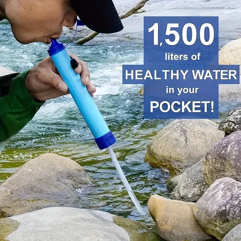 Portable Water Purifier Survival Straw - Clean Drinking Water Anywhere