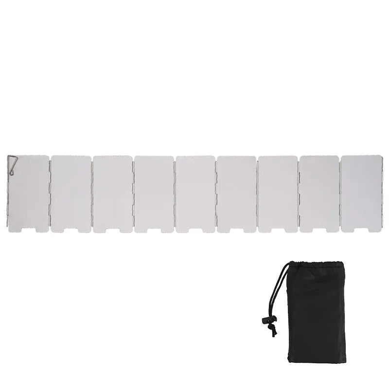 Outdoor Stove Wind Shield Camping Windscreen 9 Plates Foldable Gas Cookers