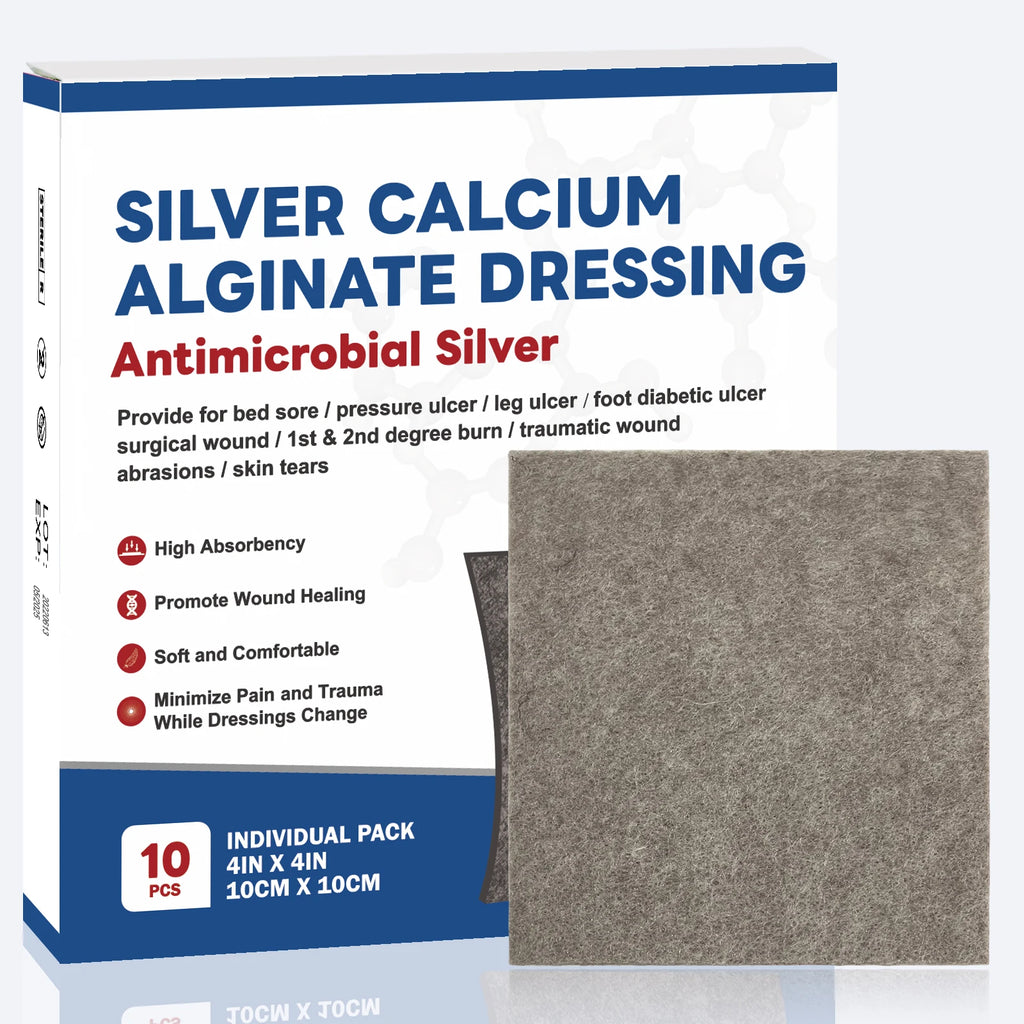 2/3/4in 5/10pcs Ag Silver Calcium Alginate Wound Dressing