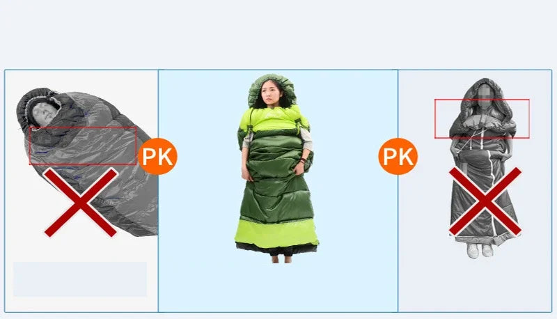 Camping Sleeping Bag Ultralight Waterproof 4 Season Warm Envelope Backpacking Sleeping Bag for Adults Outdoor Traveling Hiking