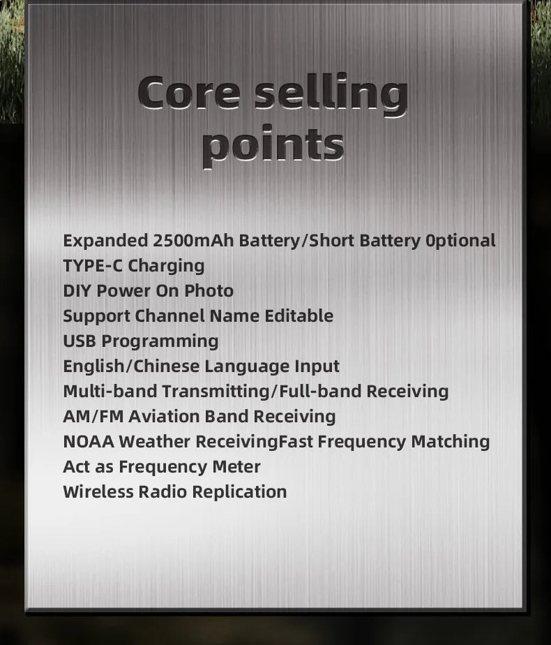 UV-K1(8) Air Band Walkie Talkie 50-600MHz Full Band Receive UHF VHF Ham Radio Wireless