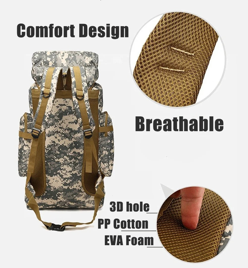 80L/100L  Mountaineering Bag Climb Bag Tactical Large Backpack Outdoors