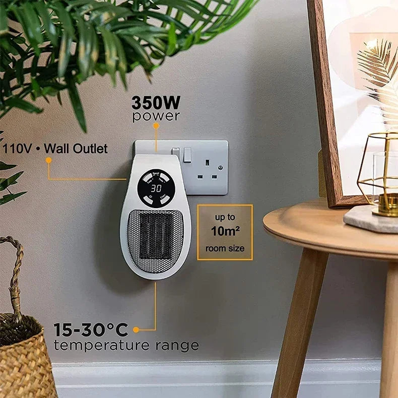 350W Portable Wall Mounted Heater with Remote Control