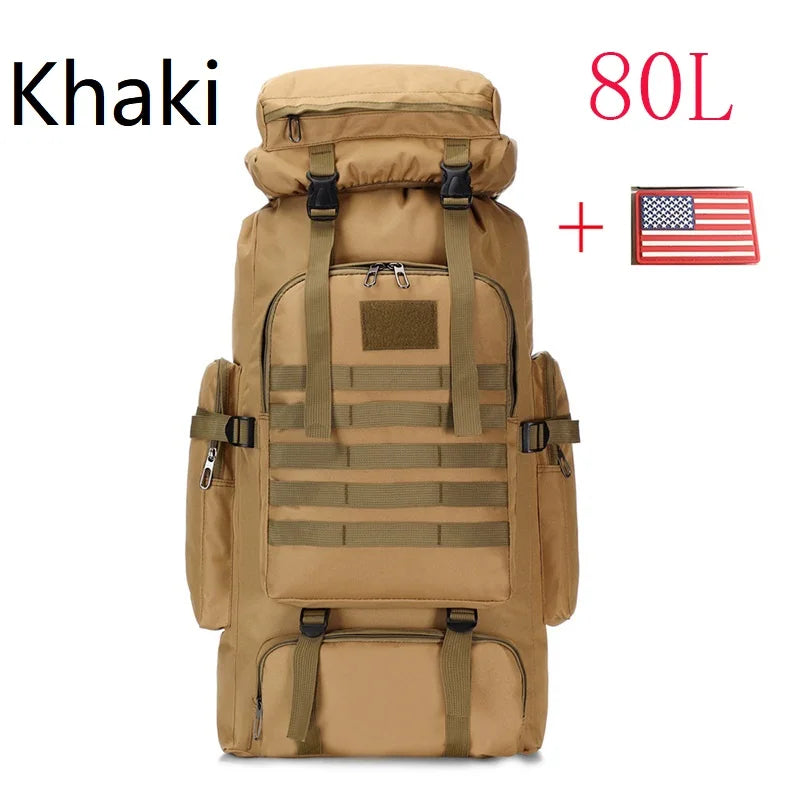 80L/100L  Mountaineering Bag Climb Bag Tactical Large Backpack Outdoors