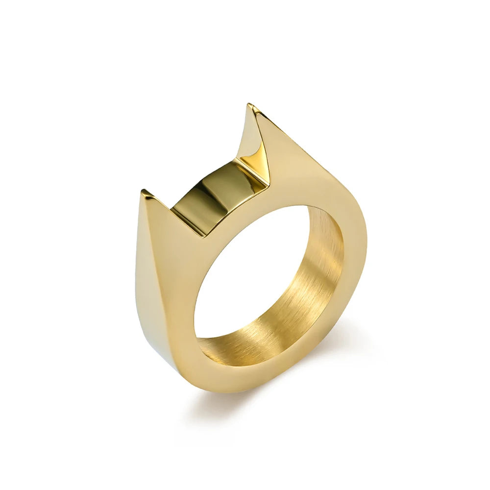 Creativity Fashion 316L Stainless Steel Cat Ears Ring for Men & Women