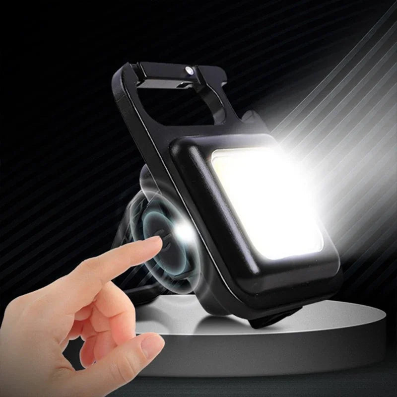 Mini Portable Keychain LED Flashlight USB Rechargeable Multifunctional Camping Lantern with COB Pocket Clip Bright Work Light 1-10Pcs