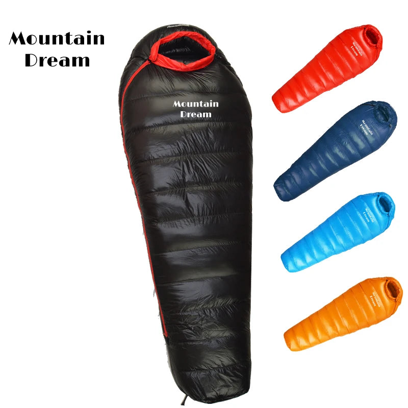 Adult Winter down Sleeping Bag Mummy Style Warm White Goose down for Comfortable Temperature Scale -10℃~-20℃ Nylon Fabric