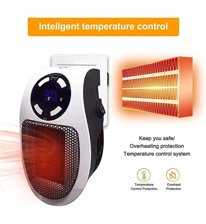 350W Portable Wall Mounted Heater with Remote Control