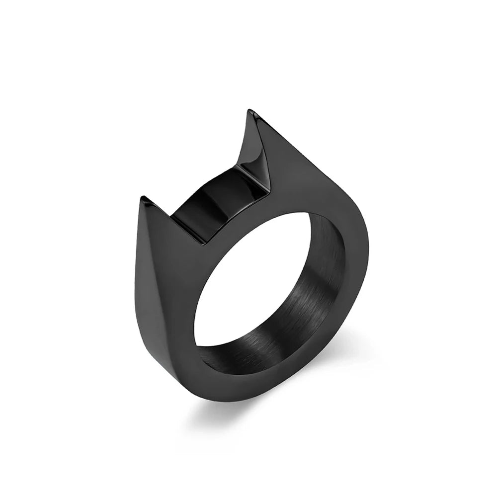 Creativity Fashion 316L Stainless Steel Cat Ears Ring for Men & Women