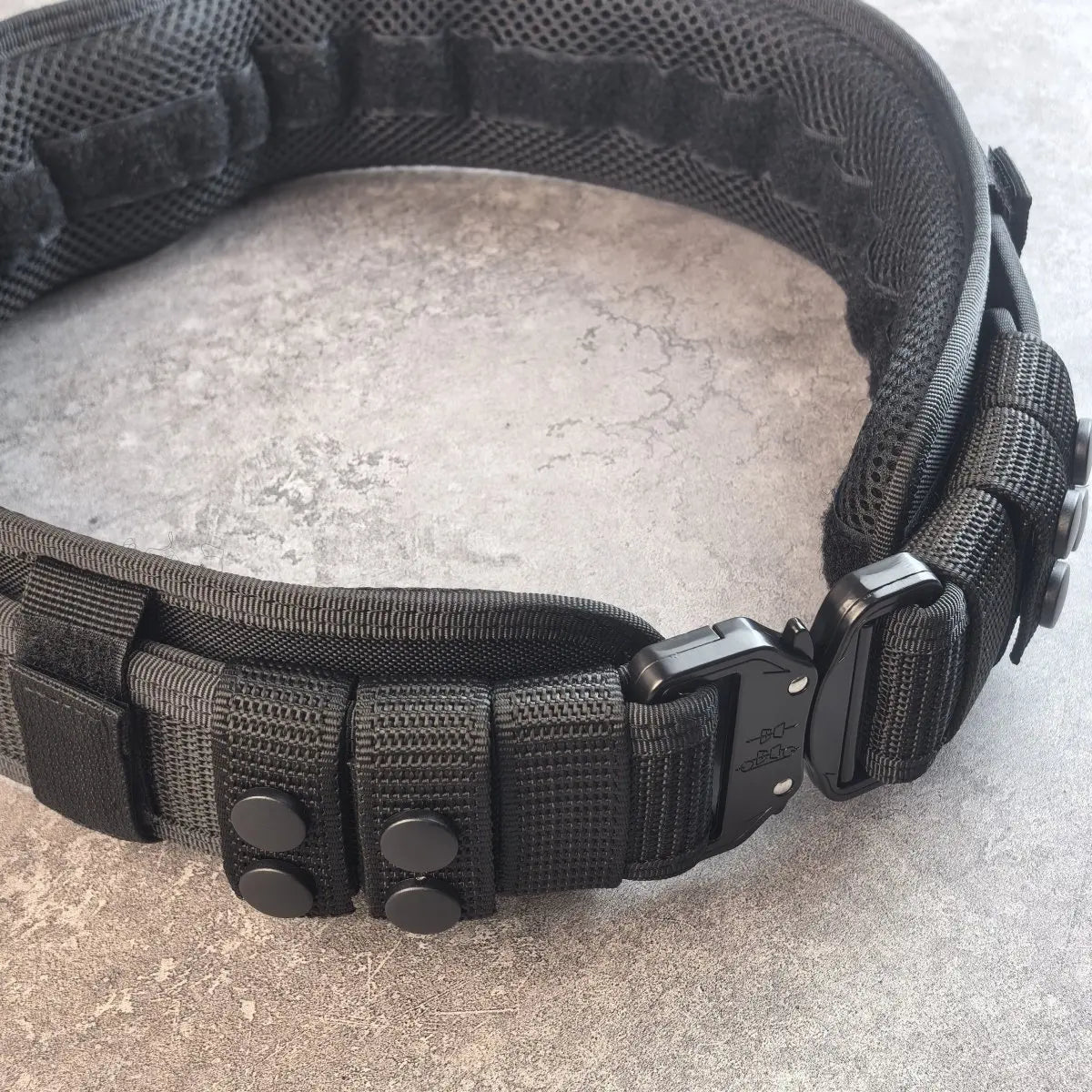 Men's Tactical Hard Waistband with Alloy Buckle Multifunctional Training Belt Extended Armed Workwear Black Solid Spring-Fall